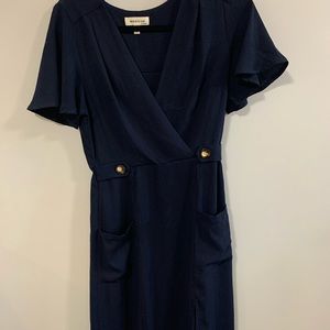 Navy buttons dress